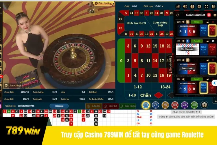 Truy cập Casino 789WIN để tất tay cùng game Roulette