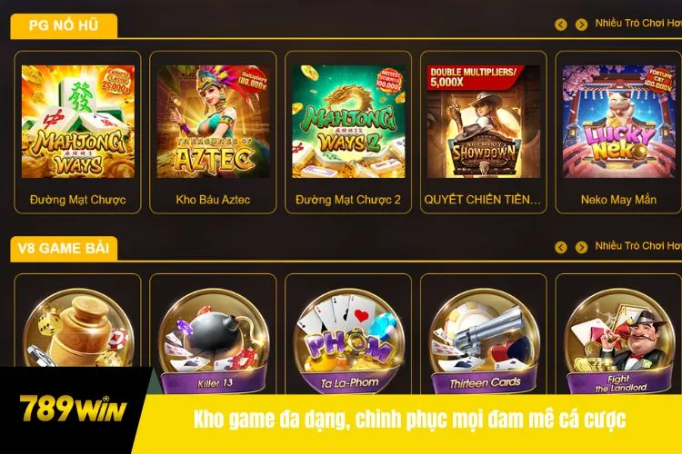 Kho game đa dạng, chinh phục mọi đam mê cá cược